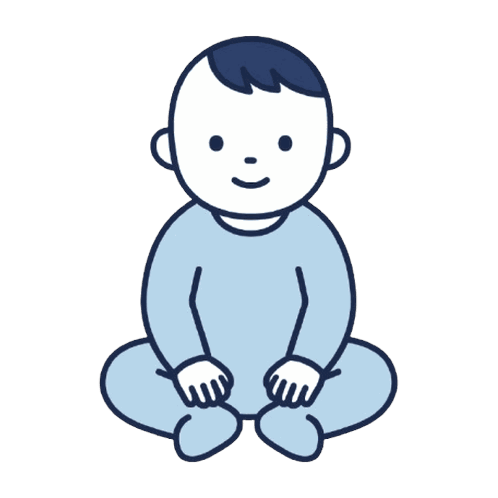 座っている赤ちゃんのイラスト素材