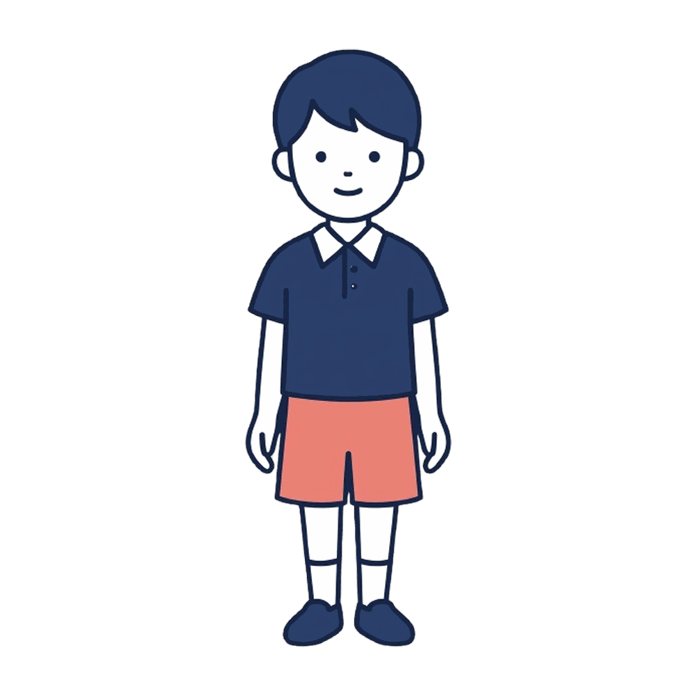 立っている男の子（2）のイラスト素材