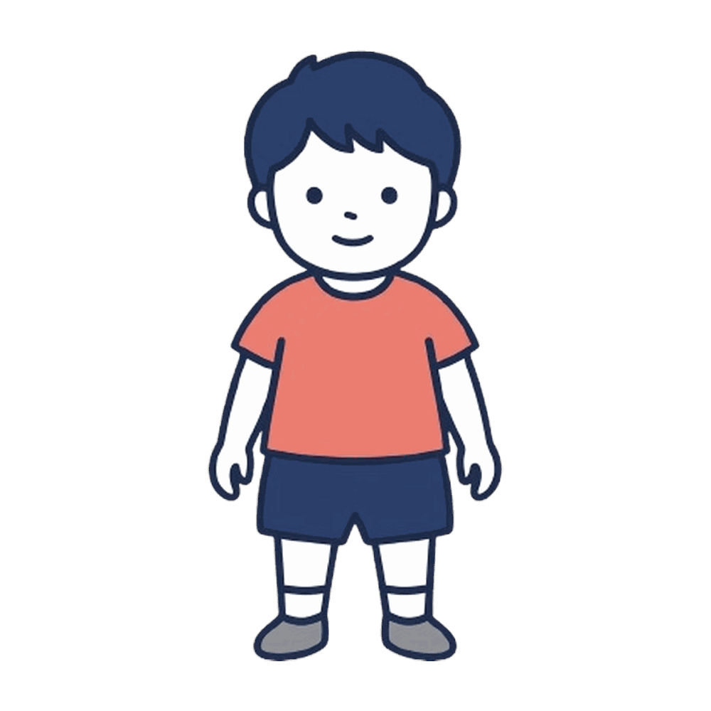 立っている男の子のイラスト素材