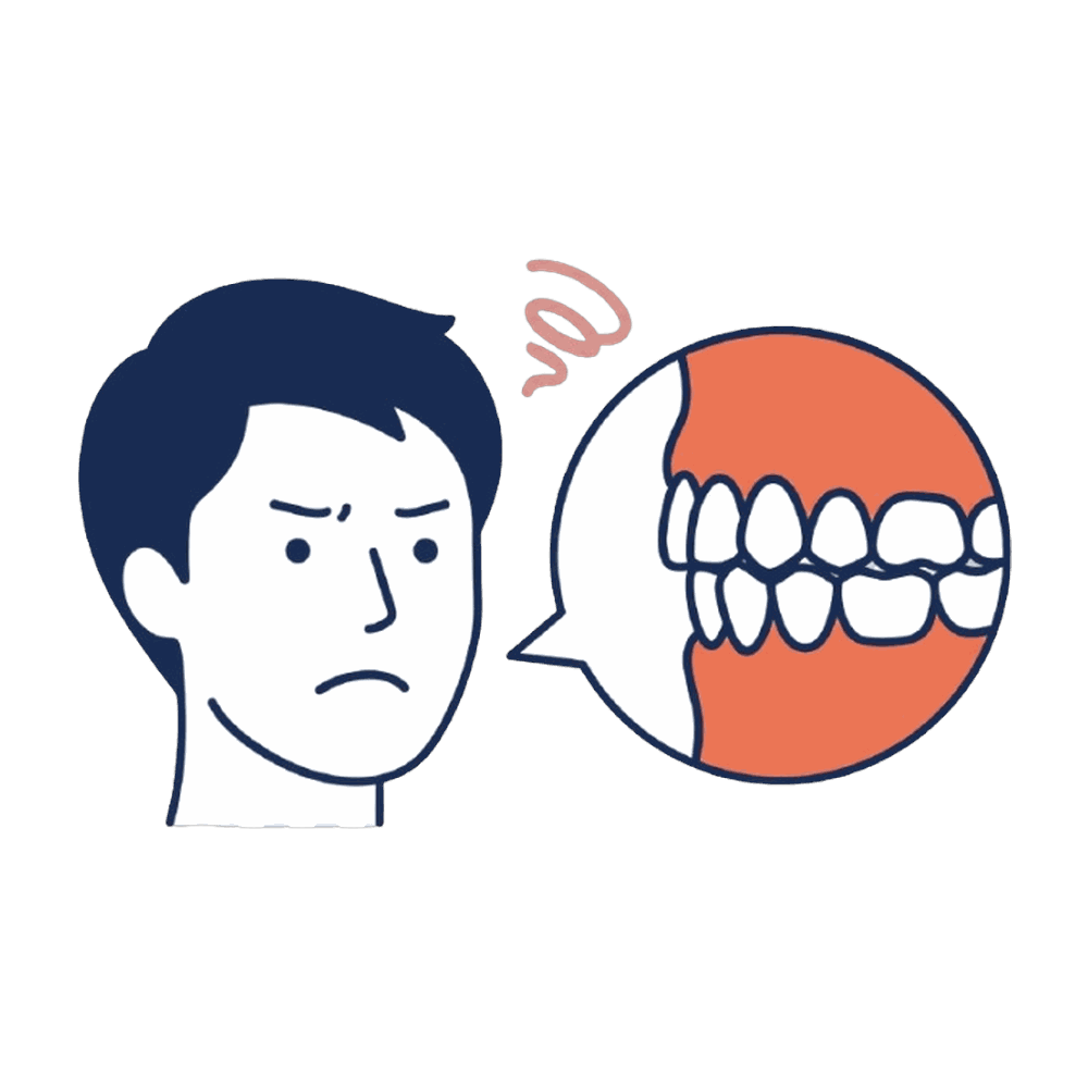 食いしばりが気になる男性のイラスト素材