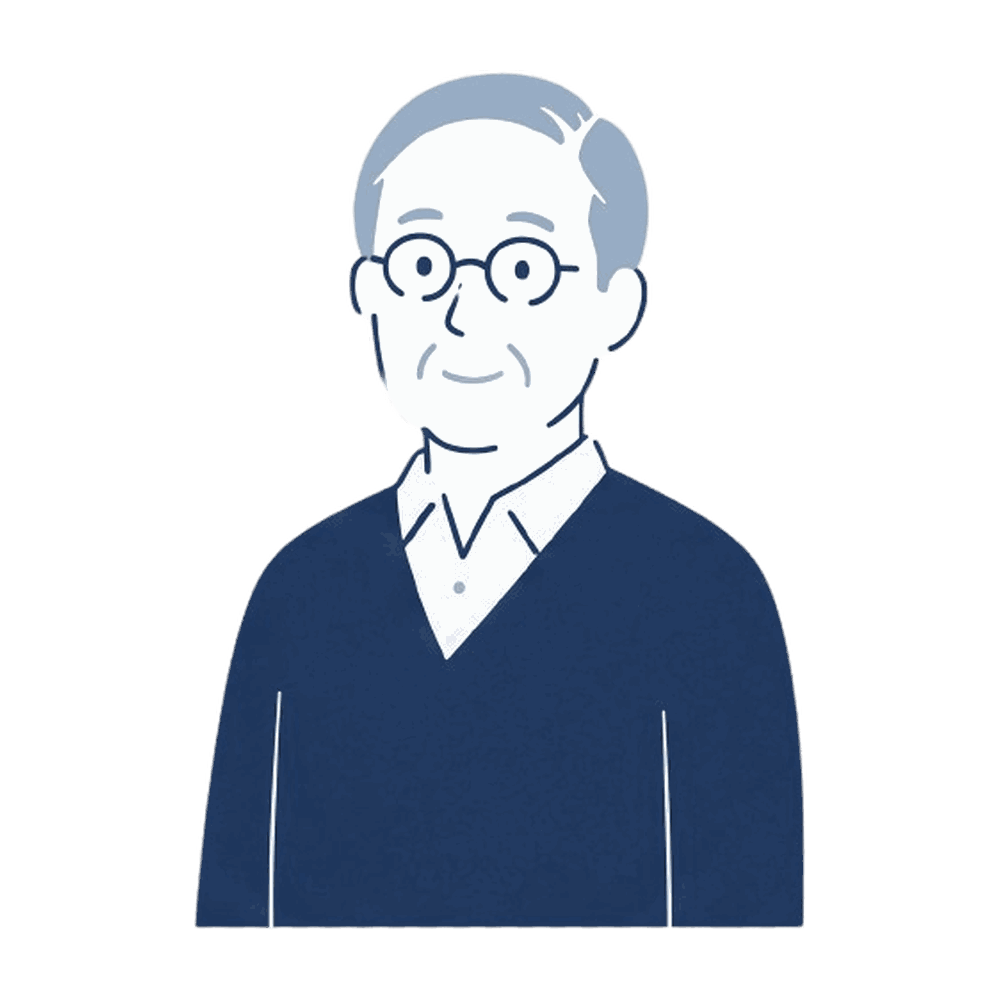 高齢の男性(患者)のイラスト素材