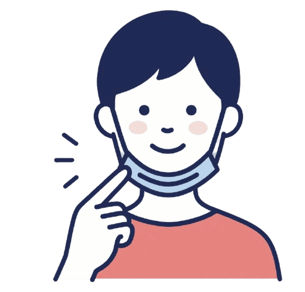 マスクを指さす男性のイラスト素材