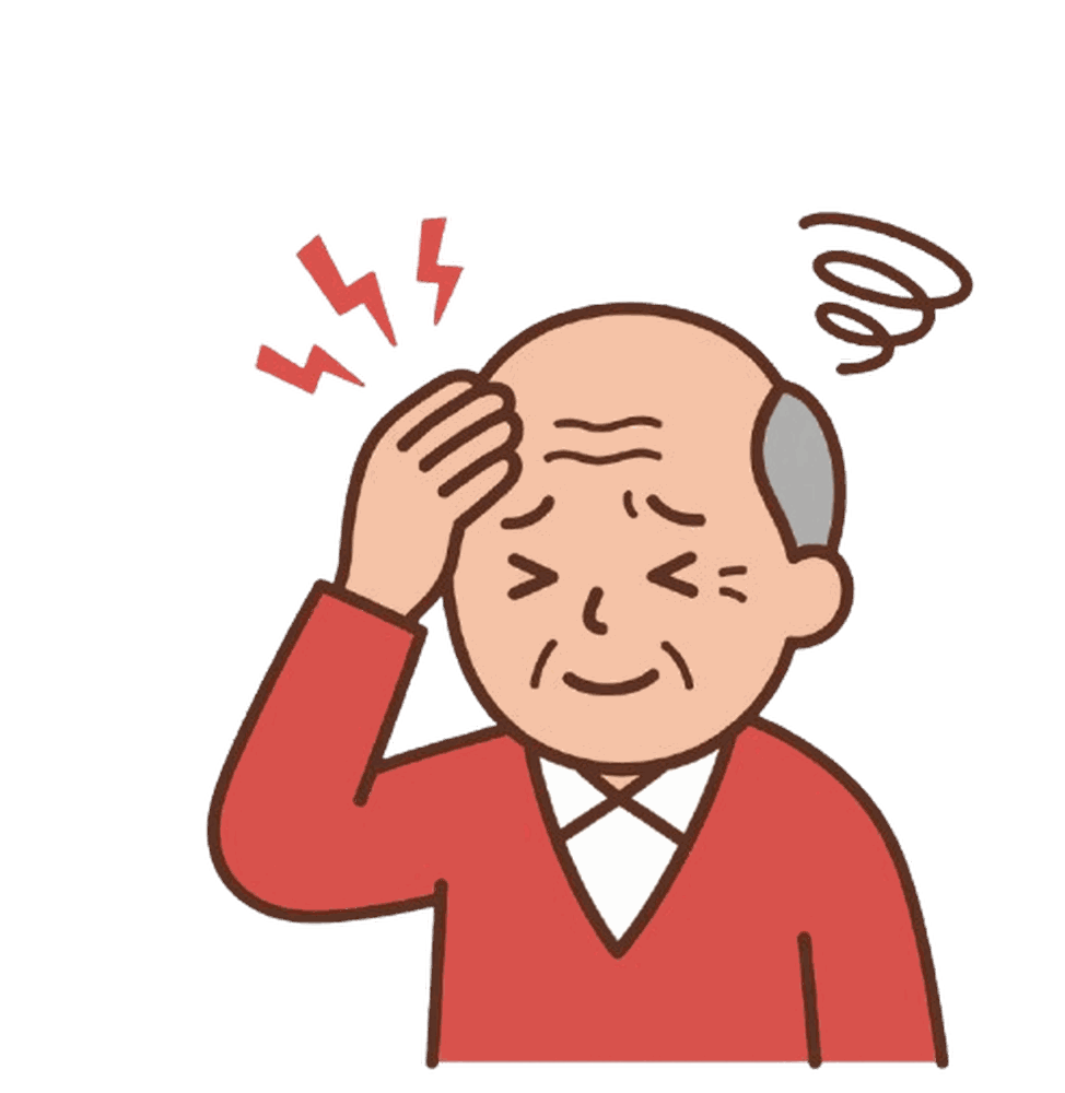 めまい・頭痛の高齢者のイラスト素材