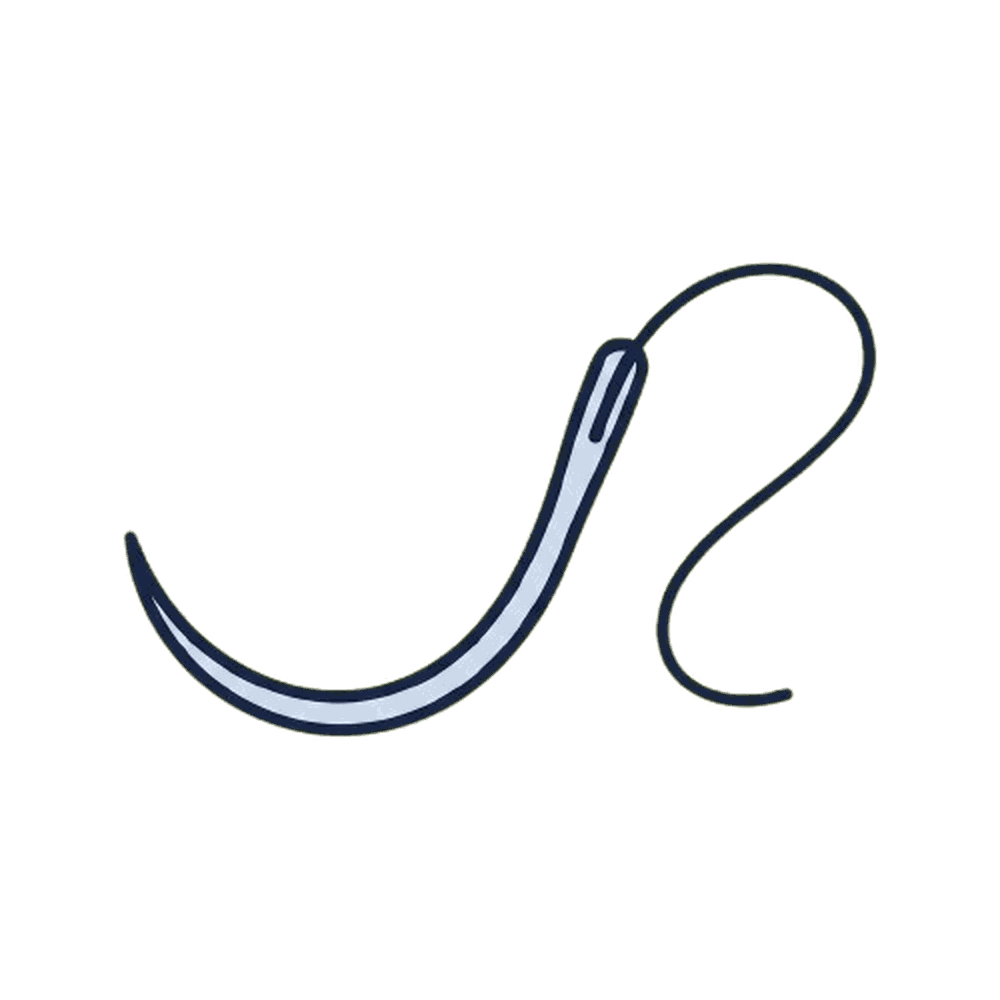 縫合針と糸のイラスト素材