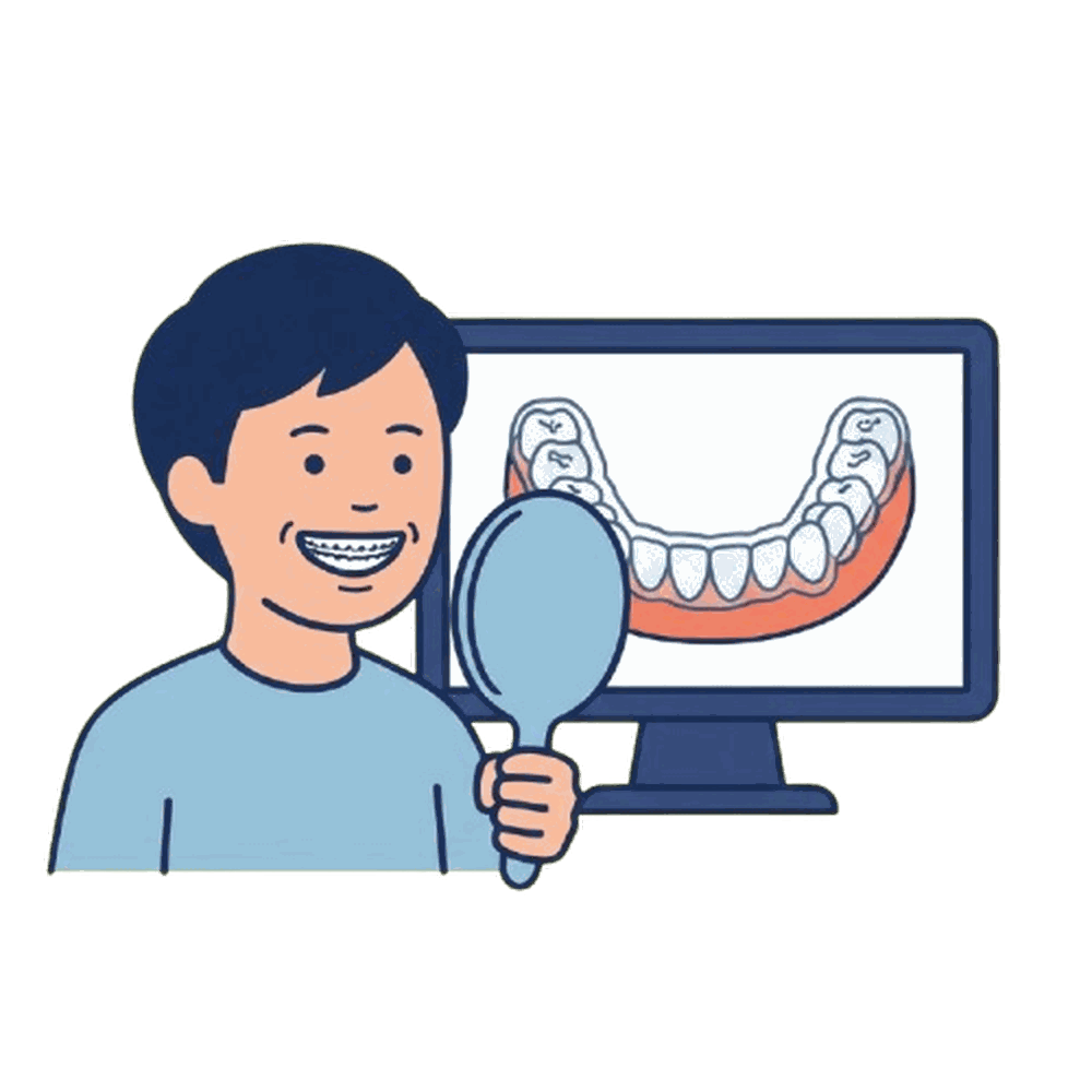 歯並びの説明(子ども)のイラスト素材