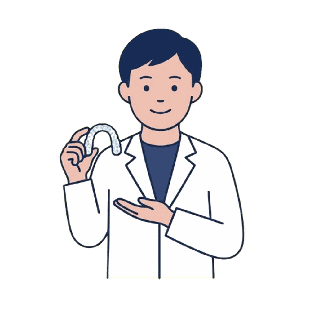 マウスピースの説明（歯科医）のイラスト素材
