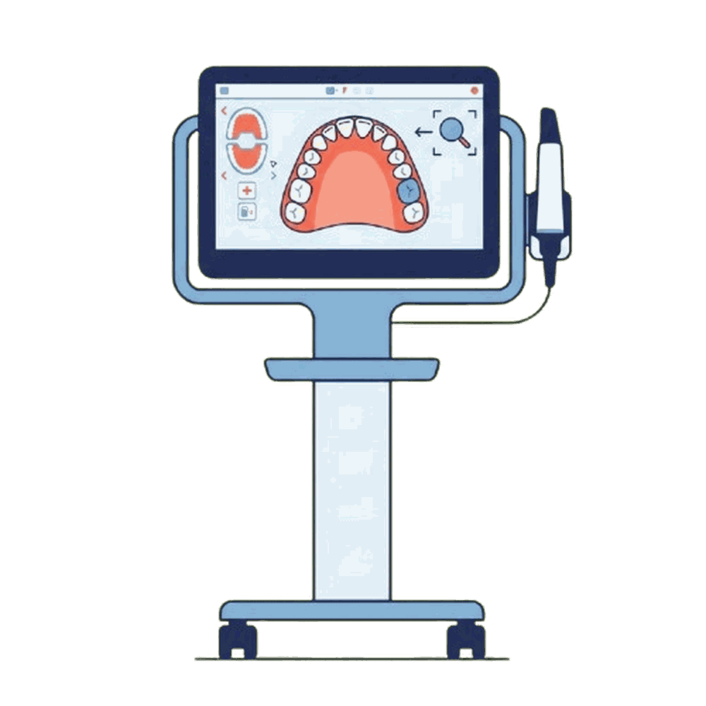 口腔内スキャナーのイラスト素材