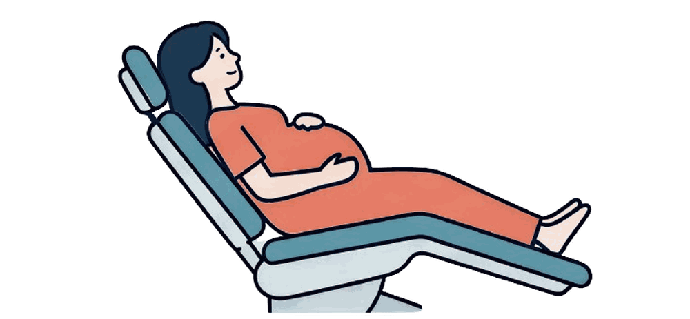 妊婦の歯科受診のイラスト素材