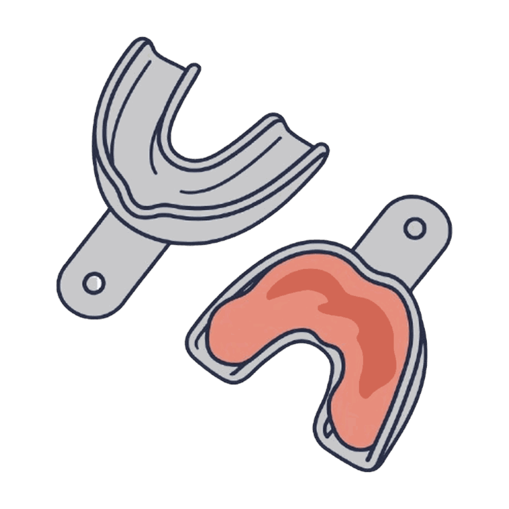 印象トレーと印象材のイラスト素材
