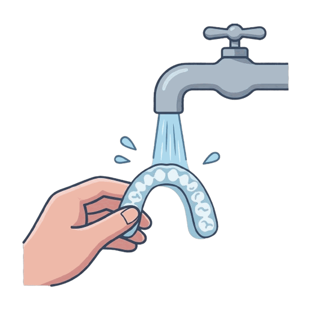 マウスピースの水洗いのイラスト素材