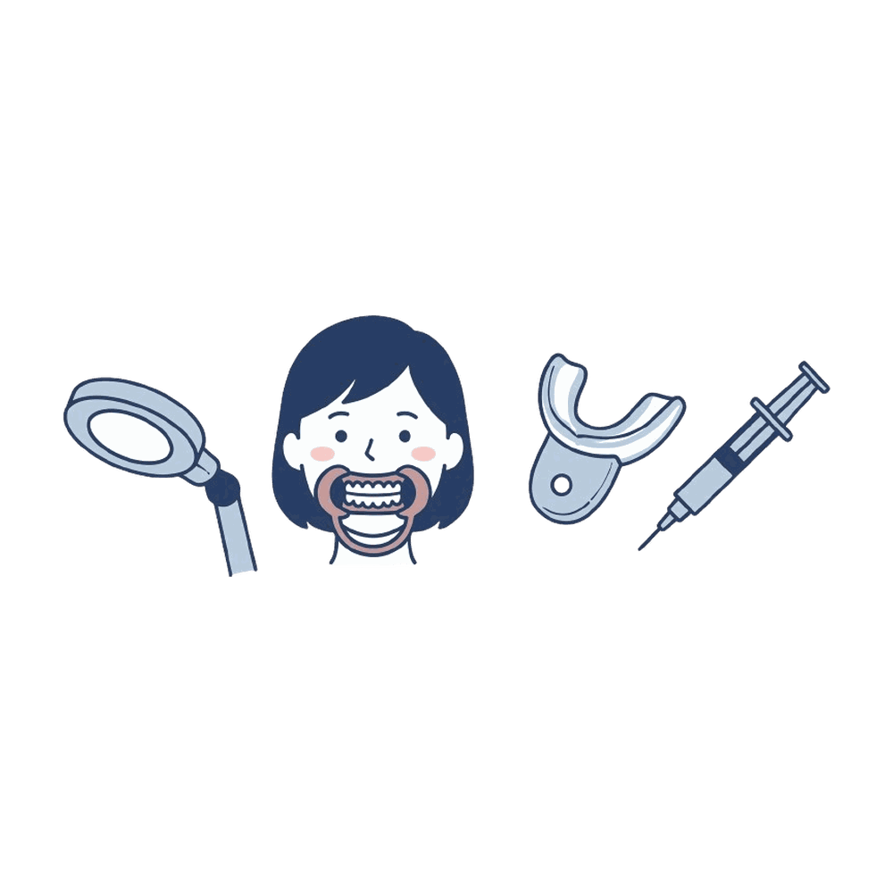 ホワイトニングセットのイラスト素材