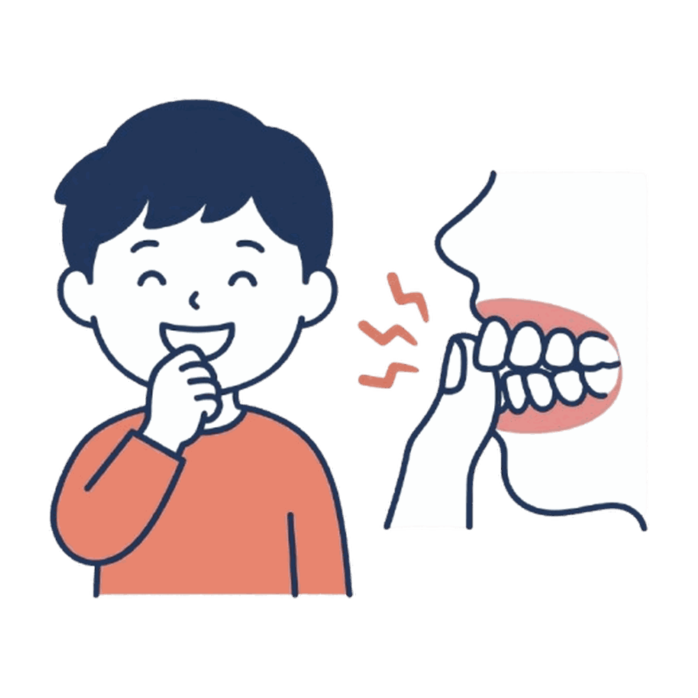 指しゃぶりと開咬のイラスト素材