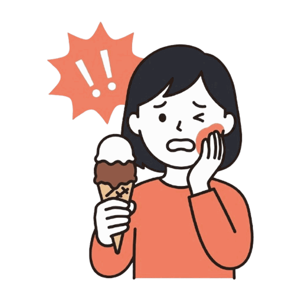 歯がしみる女性（知覚過敏）のイラスト素材