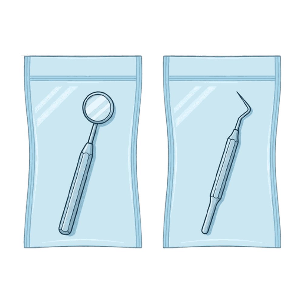 滅菌パック入りの器具(2)のイラスト素材