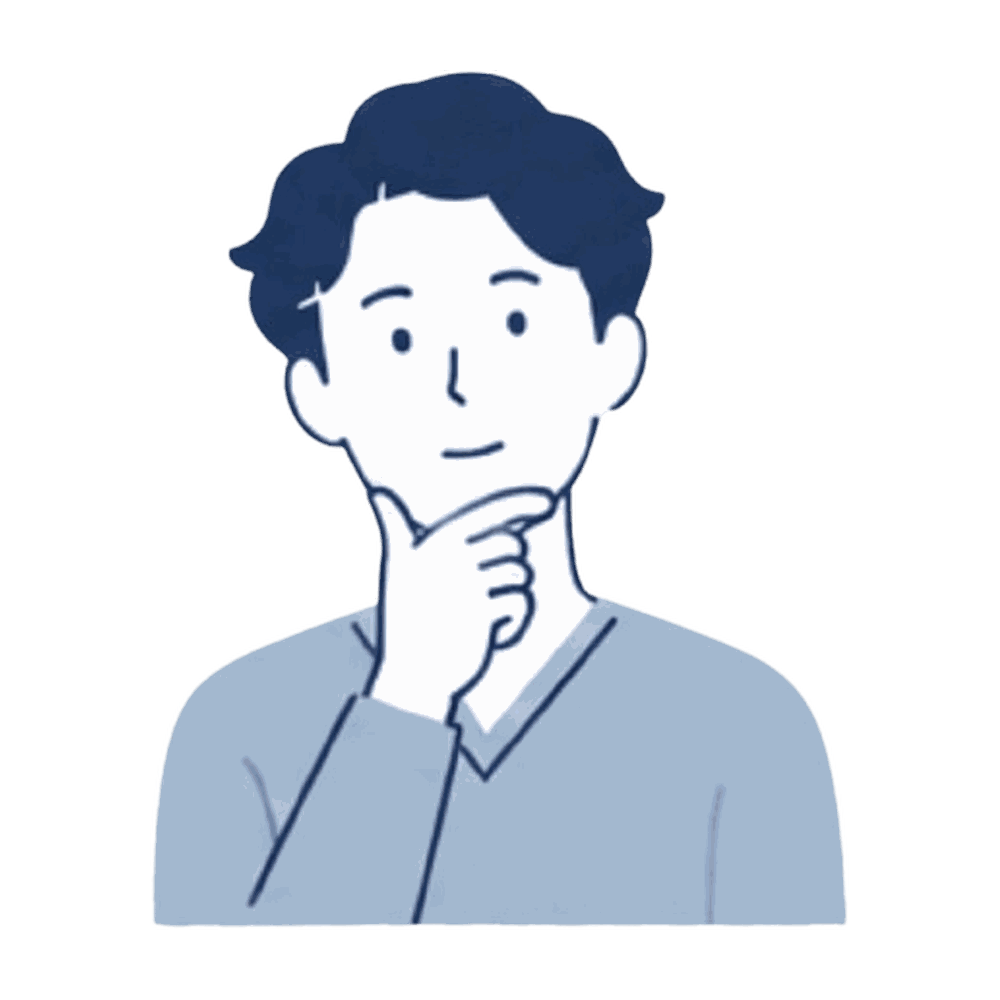 考える男性(患者)のイラスト素材