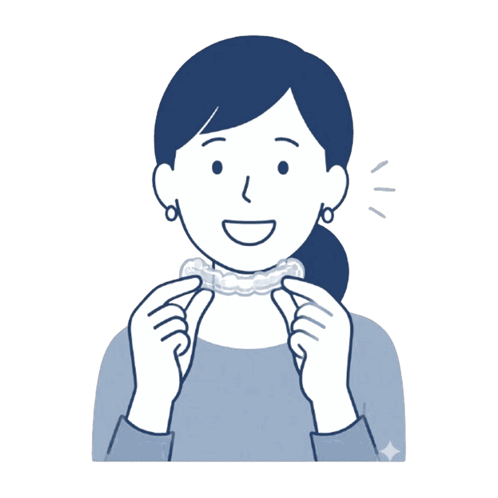 マウスピースを持つ女性のイラスト素材