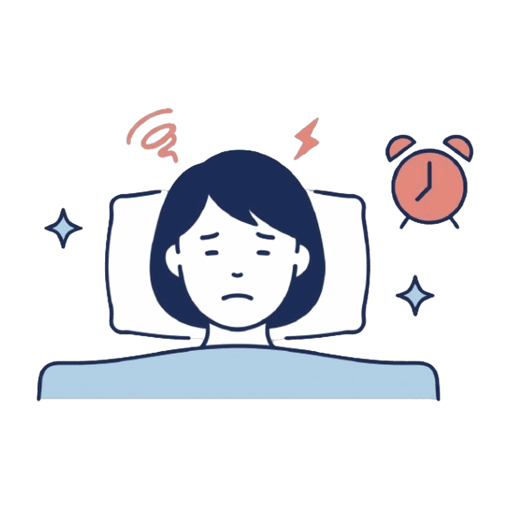 夜眠れない女性のイラスト素材