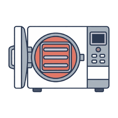 オートクレーブ滅菌器のイラスト素材