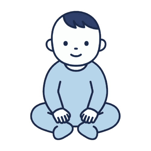 座っている赤ちゃんのイラスト素材