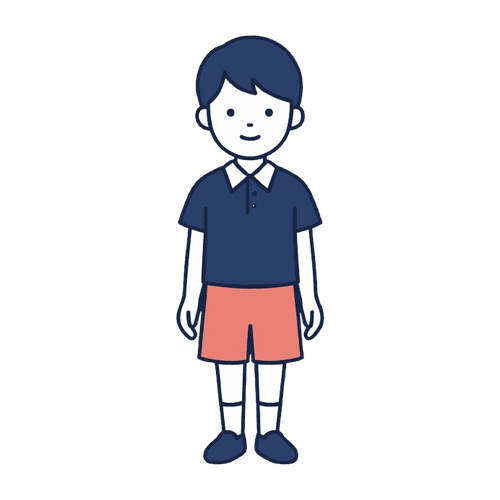 立っている男の子（2）のイラスト素材