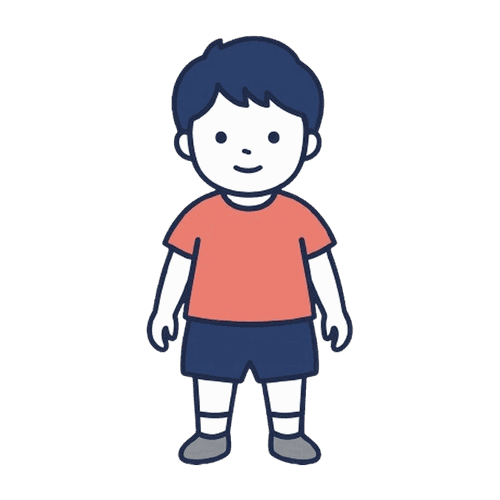 立っている男の子のイラスト素材