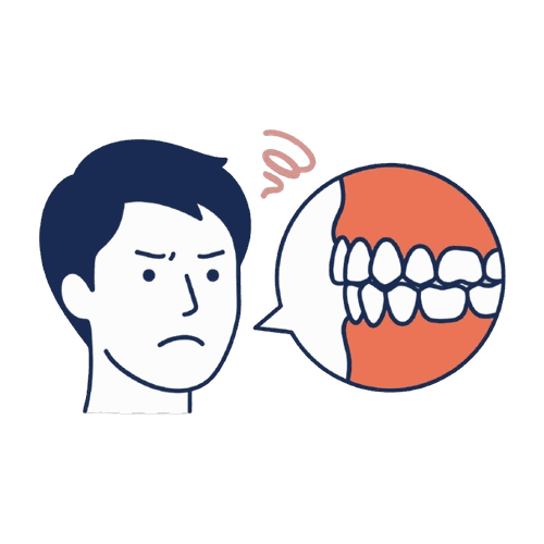 食いしばりが気になる男性のイラスト素材