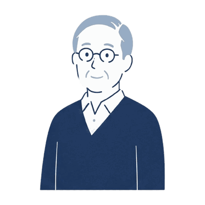 高齢の男性（患者）のイラスト素材
