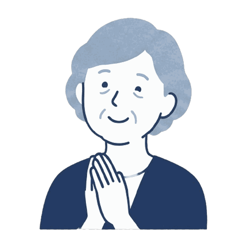 手を合わせる高齢女性のイラスト素材