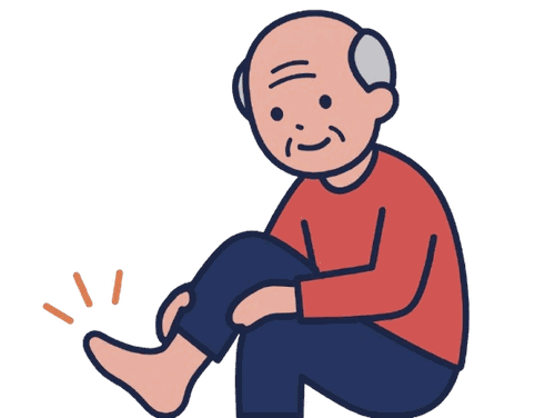 足の痛み（高齢者）のイラスト素材
