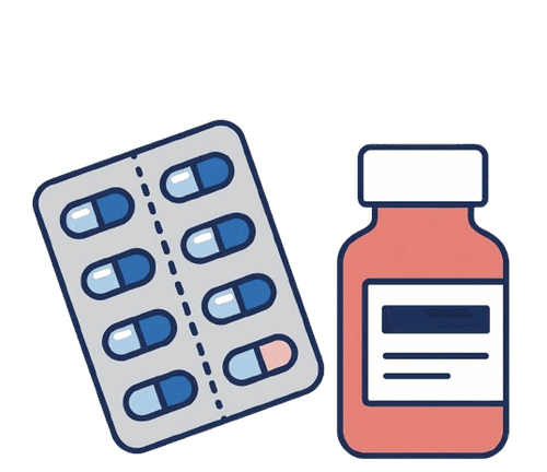 お薬（錠剤シート）のイラスト素材