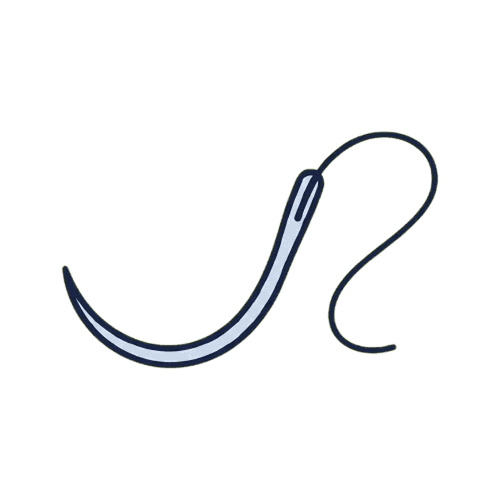 縫合針と糸のイラスト素材