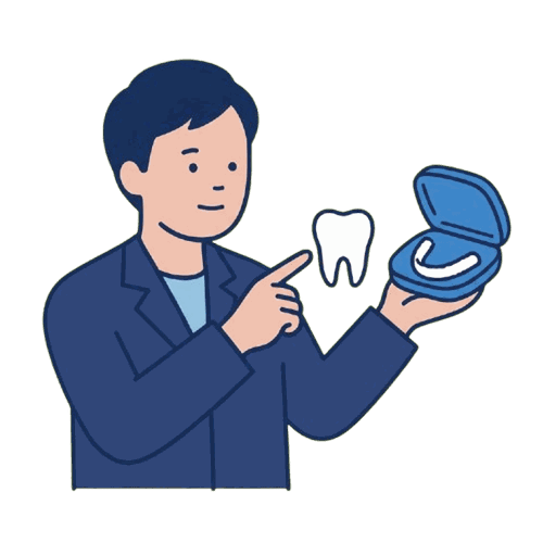 マウスピース矯正の歯科医師のイラスト素材