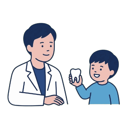 子どもへの歯科説明のイラスト素材