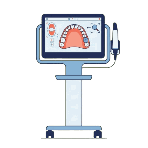 口腔内スキャナーのイラスト素材