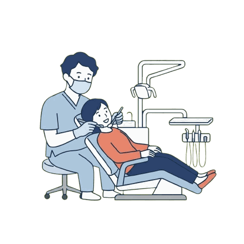 成人の診療風景のイラスト素材