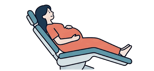妊婦の歯科受診のイラスト素材