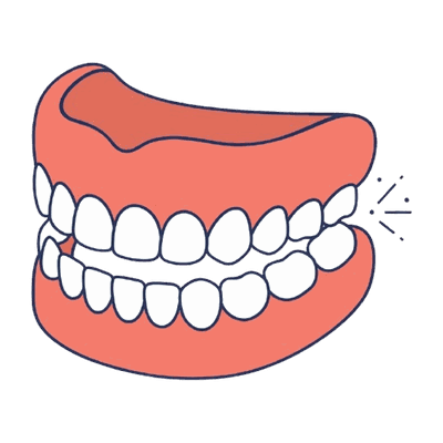 上下の歯列（口元）のイラスト素材