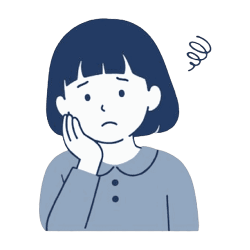 頬を押さえる女の子のイラスト素材