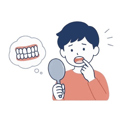 歯並びを気にする男の子のイラスト素材