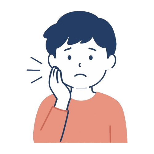 歯が痛む男性（患者）のイラスト素材