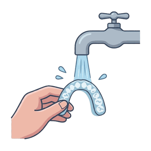 マウスピースの水洗いのイラスト素材
