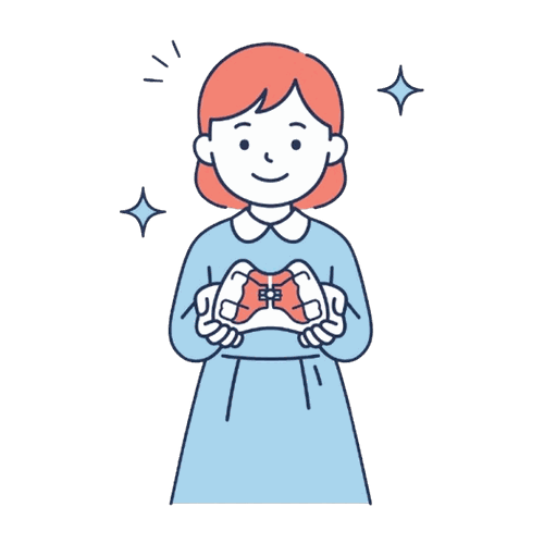 拡大床を持つ女の子のイラスト素材