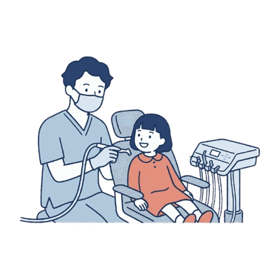 小児の歯科治療のイラスト素材