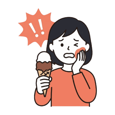 歯がしみる女性（知覚過敏）のイラスト素材