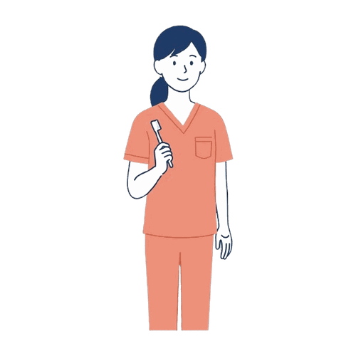 歯科スタッフ（女性・全身）のイラスト素材