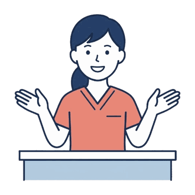 案内する歯科スタッフのイラスト素材