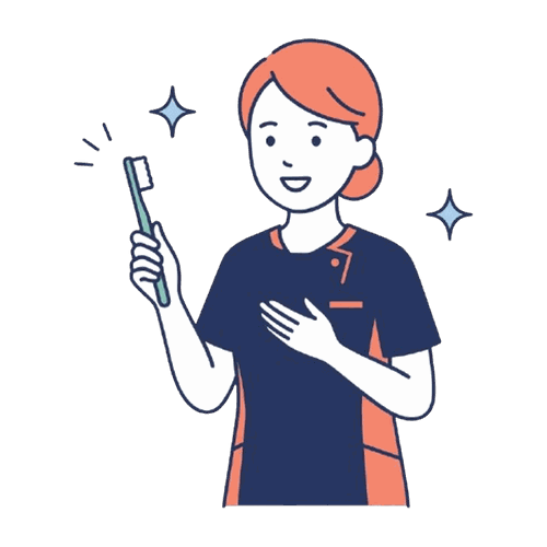 歯ブラシ指導をする歯科衛生士のイラスト素材