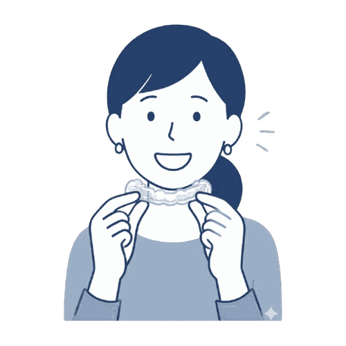 マウスピースを持つ女性のイラスト素材