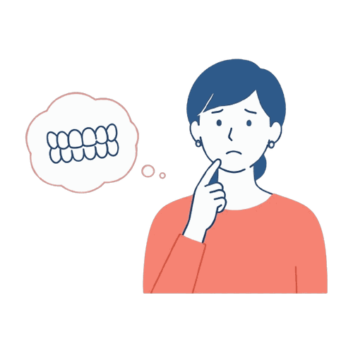 歯並びを気にする女性のイラスト素材